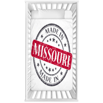Made In Missouri Red Round Grunge Baby Crib Comforter