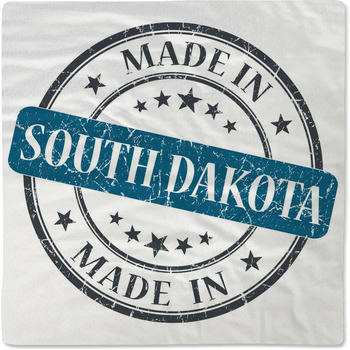 Made In South Dakota Blue Round Grunge Baby Blanket