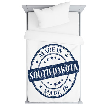 Made In South Dakota Blue Round Grunge Toddler Duvet