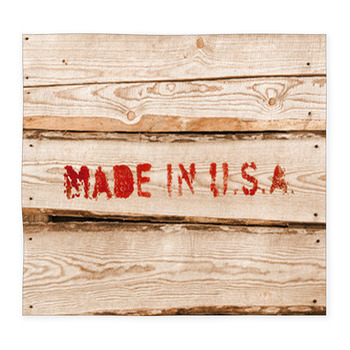 Made In USA. Red Label On Wooden Custom Size Floor Mat