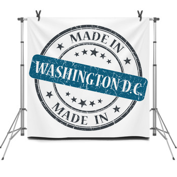 Made In Washington Dc Blue Round Grunge  Fleece Backdrop