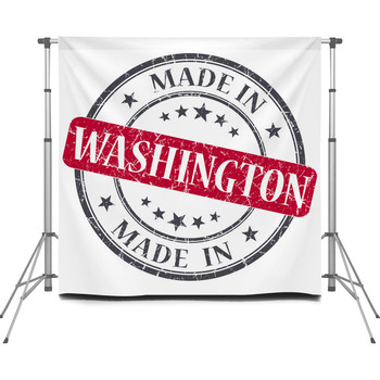 Made In Washington Red Round Custom Size Backdrop