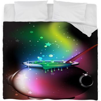 Magic Cauldron With A Potion Fleece Bed Blanket