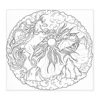 Magic Horse Dragon And Sun Custom Size Floor Mat