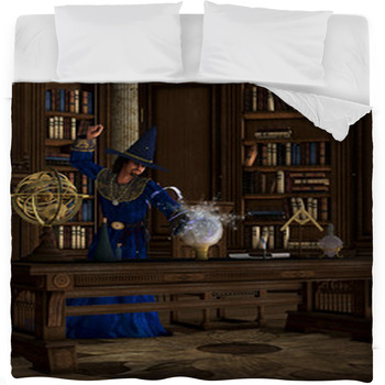 Magician 01 Fleece Bed Blanket