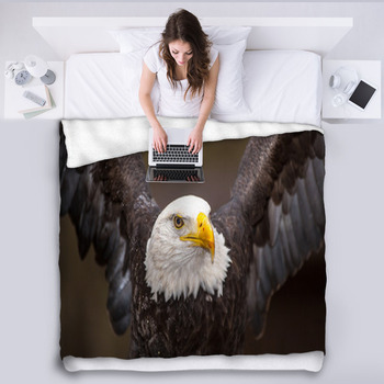 Majestic Bald Eagle Fleece Blanket