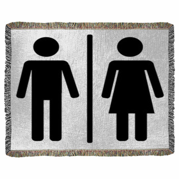 Male And Female Sign Woven Throw Blanket