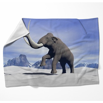 Mammoth In The Snow Fleece Blanket