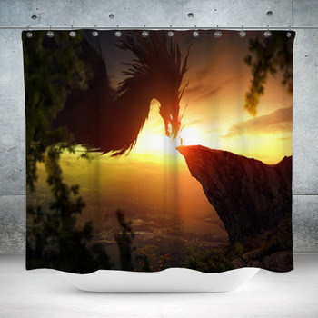 Man And Dragon Custom Size Shower Curtain