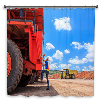 Man Big Truck Driver Shower Curtain
