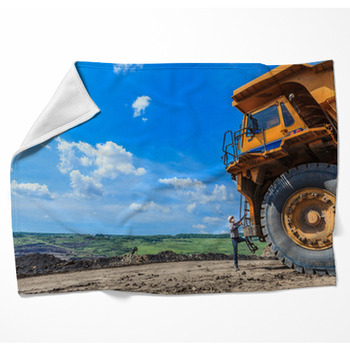 Man Big Truck Driver Woven Throw Blanket