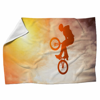 Man Doing An Jump With A BMX Bike In Fleece Blanket