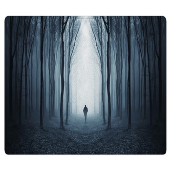 Man In A Dark Forest Bath Mat