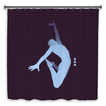 Man Is Posing And Dancing Silhouette Of A  Shower Curtain