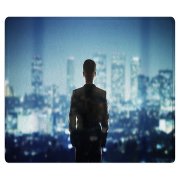 Man Looking To City Area Rug