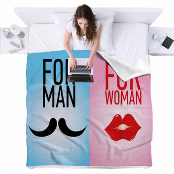 Man Or Woman Fleece Bed Blanket