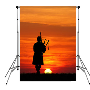 Man Plays The Bagpipes Pole Pocket Backdrop