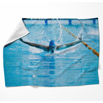Man Swims The Butterfly Woven Throw Blanket