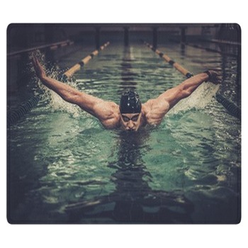 Man Swims Using Breaststroke Technique Area Rug