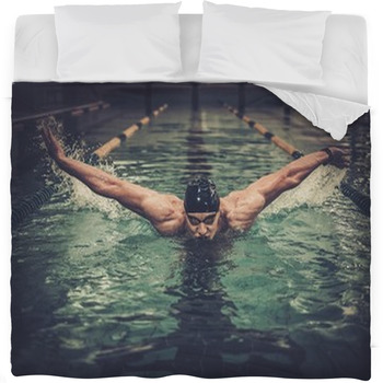 Man Swims Using Breaststroke Fleece Bed Blanket