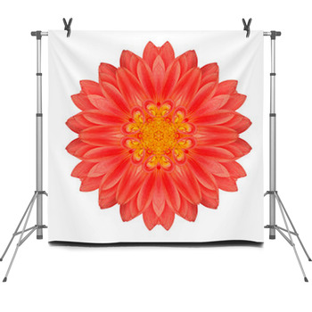 Mandala Gerbera Flower Kaleidoscope Fleece Backdrop
