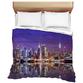 City that Never Sleeps Duvet Quilt Cover Set & Pillowcases New York Skyline 