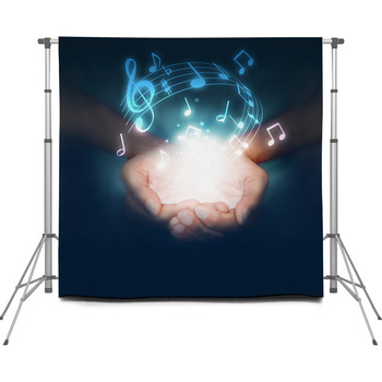 Mani Note Musica Musicali Musicista Custom Size Backdrop