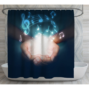 Mani Note Musica Musicali Musicista Shower Curtain