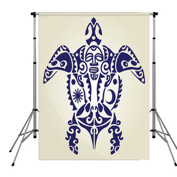 Maori Tartaruga Delfini Manta Pole Pocket Backdrop