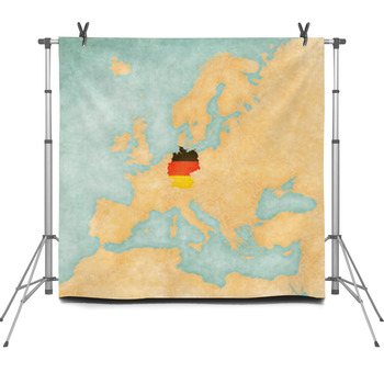 Map Of Europe - Germany (Vintage Series) Fleece Backdrop
