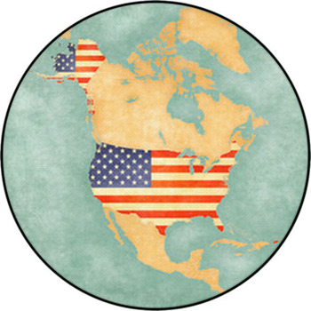 Map Of North America – USA (vintage Series) Round Rug