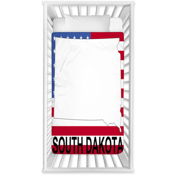 Map Of South Dakota On American Baby Crib Comforter