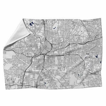 Map Of The City Of Atlanta Usa Fleece Blanket