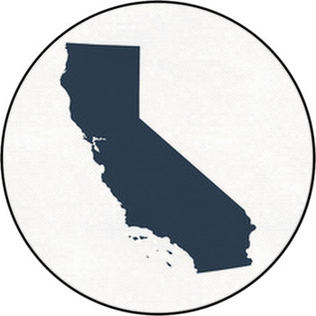 Map Of The U S State California Round Rug