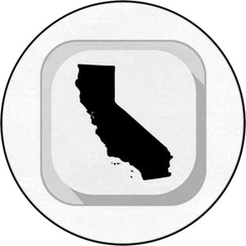 Map Of The U S State Of California Round Rug