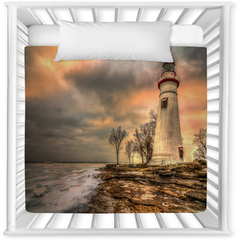Marblehead Lighthouse HDR Baby Crib Comforter