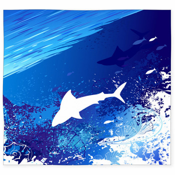 Marine Background With A White Custom Size Floor Mat