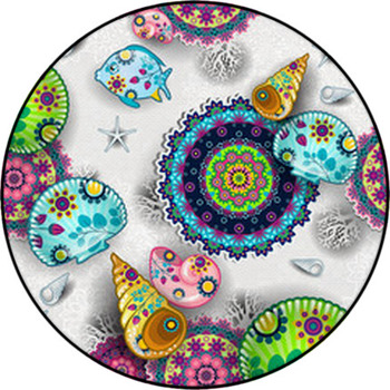 Marine Floral Seamless Round Rug