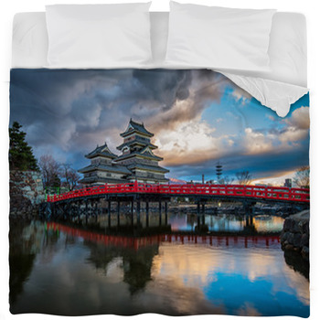 Matsumoto Castle, Japan Fleece Bed Blanket