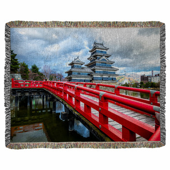 Matsumoto Castle, Japan Woven Throw Blanket