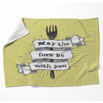 May The Fork Be With You Kitchen And  Woven Throw Blanket