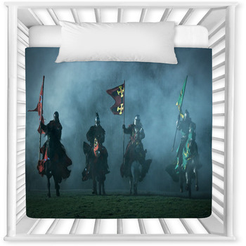 Mediaeval Knights On Horseback Baby Crib Comforter