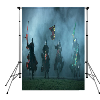 Mediaeval Knights On Horseback Pole Pocket Backdrop