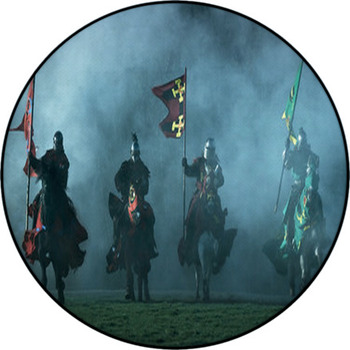 Mediaeval Knights On Horseback Round Rug