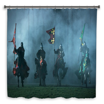 Mediaeval Knights On Horseback Shower Curtain