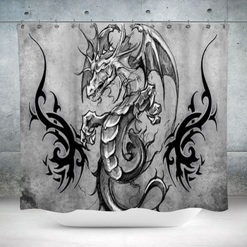 Medieval Dragon Tattoo Design  Custom Size Shower Curtain