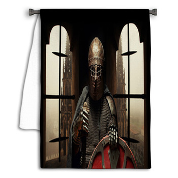 Medieval Khight In The Armor With The Sword And Towel