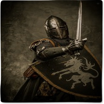 Medieval Knight On Grey Background Baby Blanket