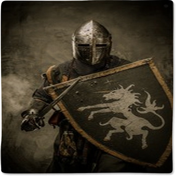 Medieval Knight With Sword And Shield Baby Blanket