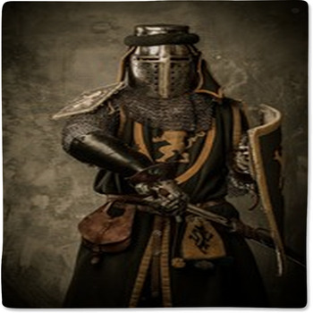 Medieval Knight With Sword And Shield Baby Blanket